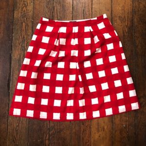 The Limited red gingham midi skirt